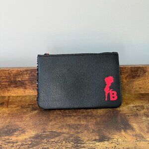 NWOT Betty Boop‎ × Ipsy makeup bag Vegan Black Leather and Sequins